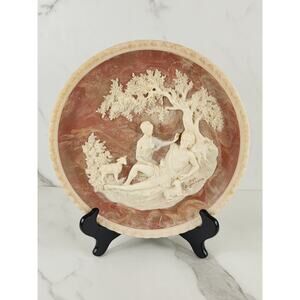 A Thing Of Beauty 3D Plate Wall Decor Gayle Bright Appleby 10" Incolay Stone Vtg